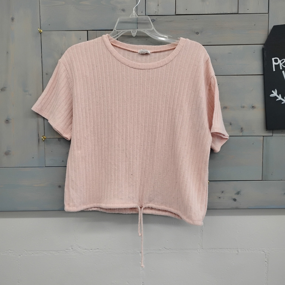 Pink Ribbed Women's Top